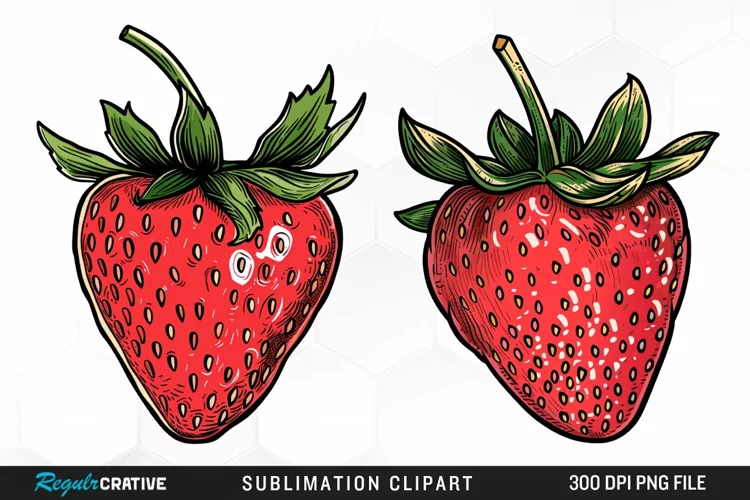 Watercolor Strawberry Artwork Clipart
