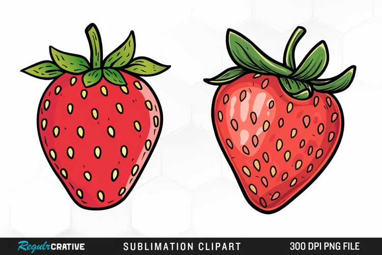 Watercolor Strawberry Artwork Clipart