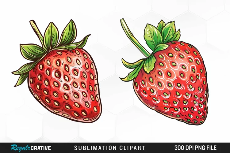 Watercolor Strawberry Artwork Clipart