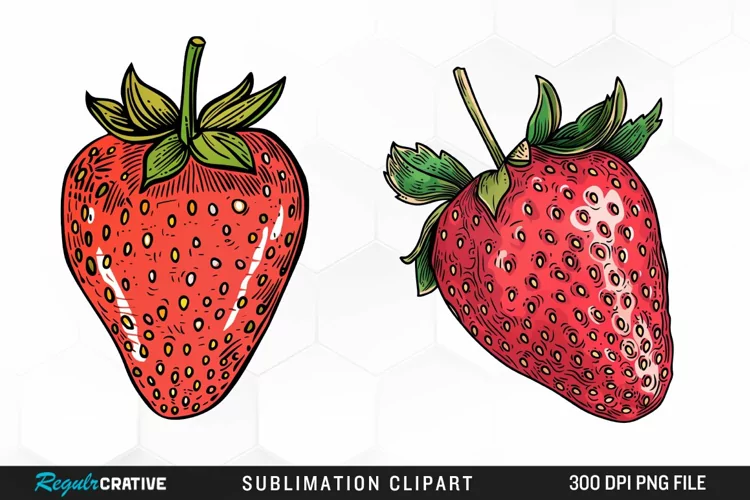 Watercolor Strawberry Artwork Clipart