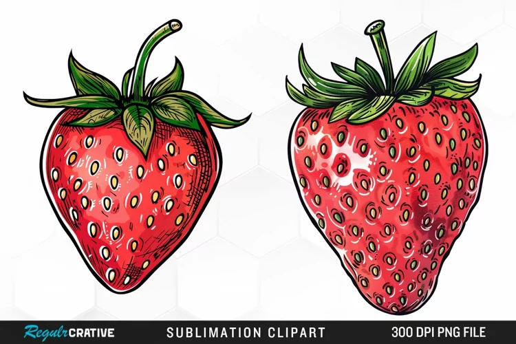 Watercolor Strawberry Artwork Clipart
