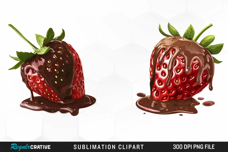 Watercolor Strawberry Graphics Clipart