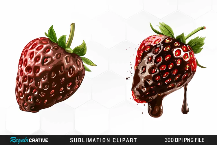 Watercolor Strawberry Graphics Clipart