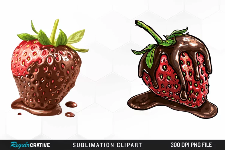 Watercolor Strawberry Graphics Clipart