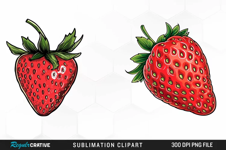 Watercolor Strawberry Graphics Clipart