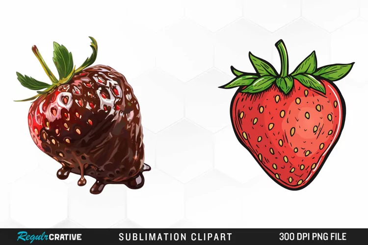 Watercolor Strawberry Artwork Clipart