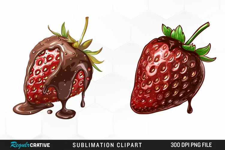 Watercolor Strawberry Artwork Clipart