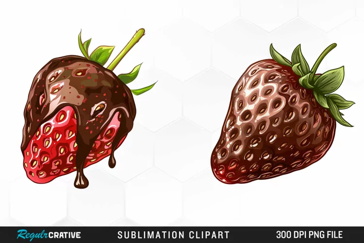 Watercolor Strawberry Graphics Clipart