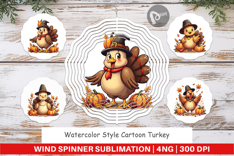 Cartoon Turkey Wind Spinner