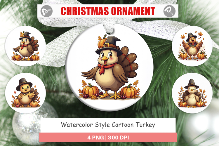 Cartoon Turkey Ornament