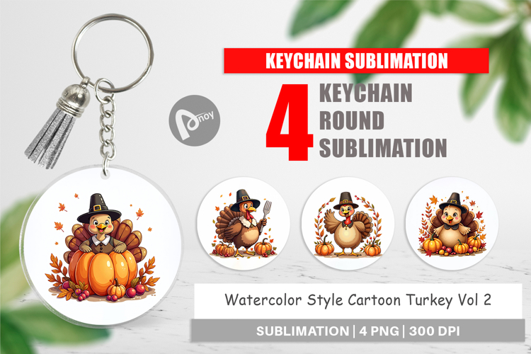 Cartoon Turkey Keychain