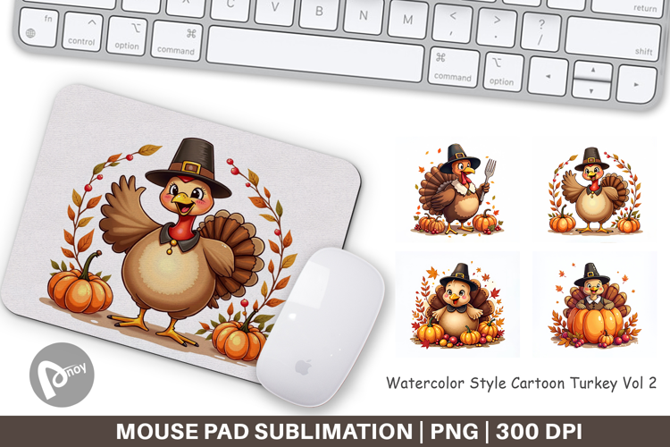 Cartoon Turkey Mouse Pad