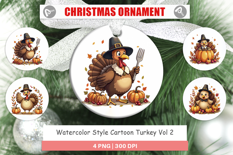 Cartoon Turkey Ornament