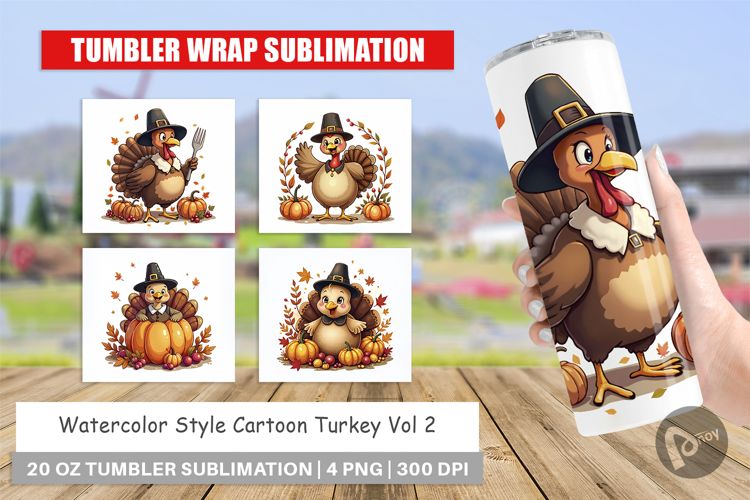 Cartoon Turkey Tumbler