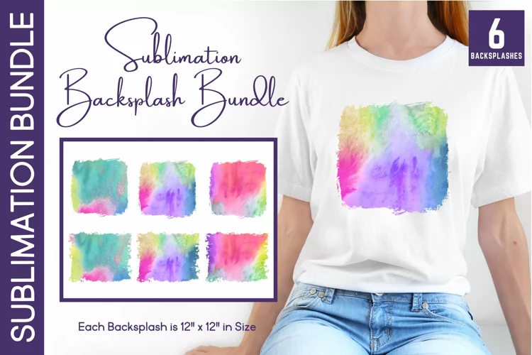 6 Watercolor Sublimation Backsplash Backgrounds