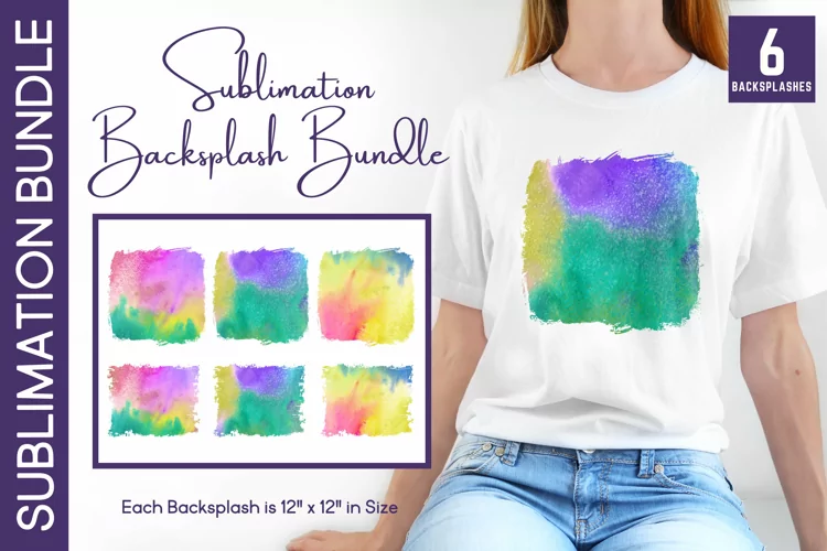 6 Watercolor Sublimation Backsplash Backgrounds VOL 3