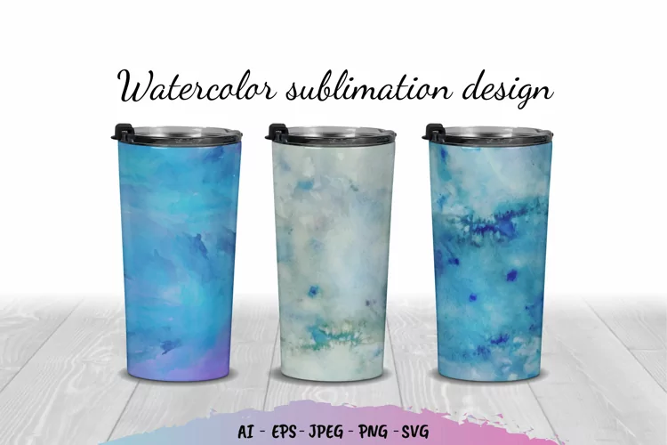 Watercolor Sublimation Tumbler Wrap Design
