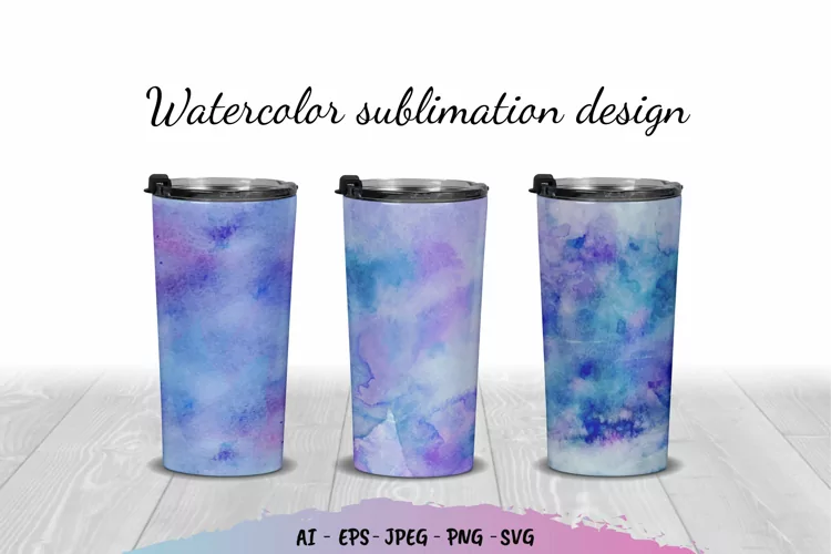 Watercolor Sublimation Tumbler Wrap Design