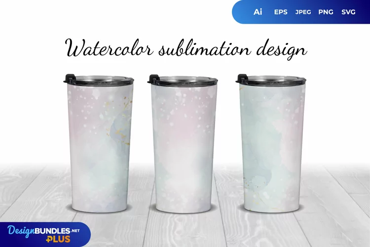 Watercolor Sublimation Tumbler Wrap Design