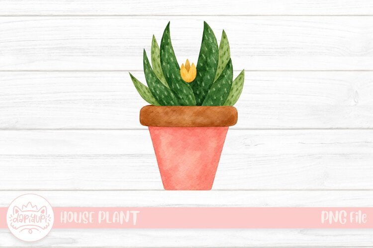 Watercolor Succulent in Terra-Cotta Pot example image 1