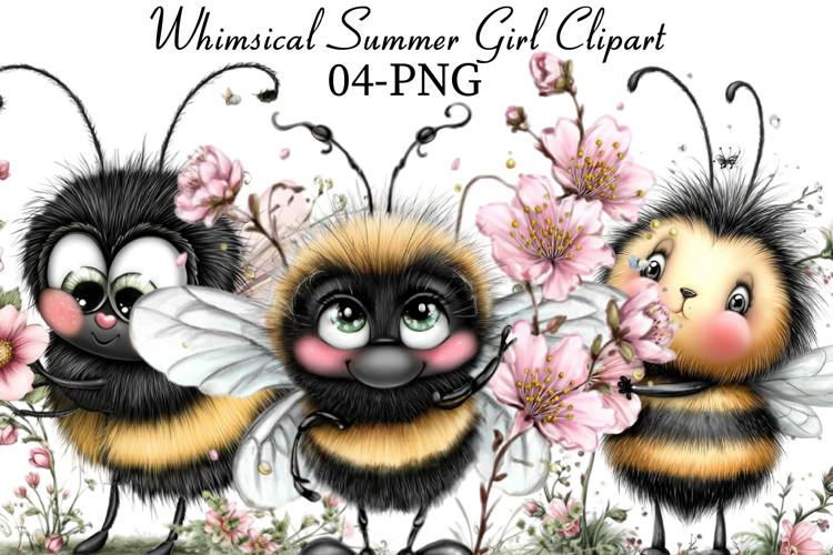 Watercolor Summer Bee Clipart