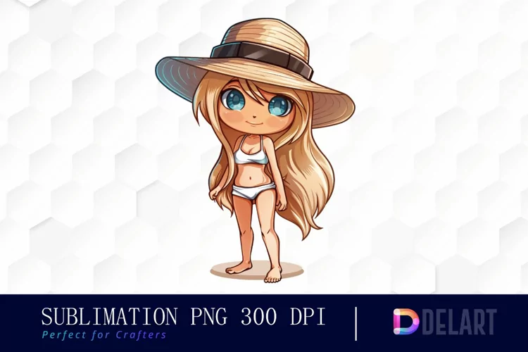 Summer Chibi Watercolor Clipart