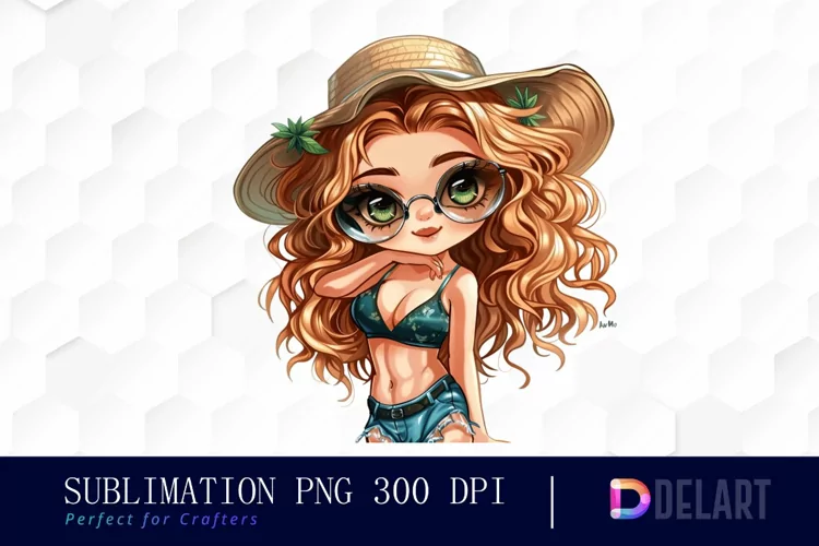 Summer Chibi Watercolor Clipart