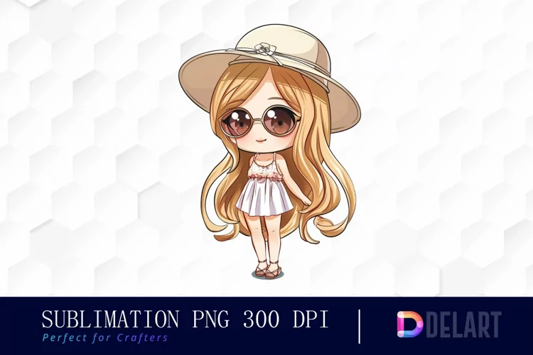 Summer Chibi Watercolor Clipart