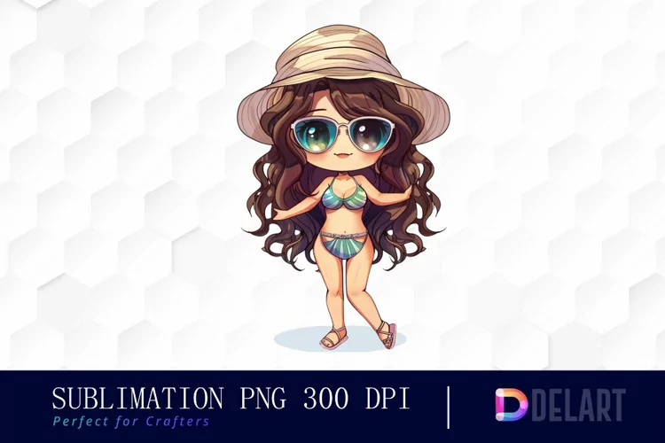 Summer Chibi Watercolor Clipart