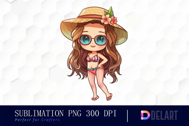 Summer Chibi Watercolor Clipart