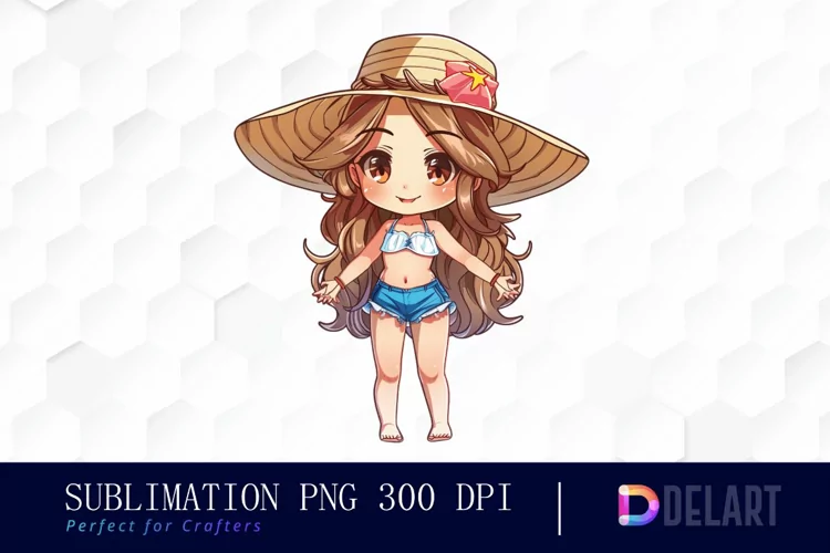 Summer Chibi Watercolor Clipart
