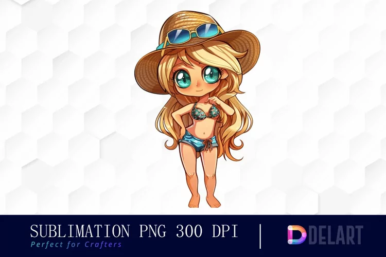 Summer Chibi Watercolor Clipart