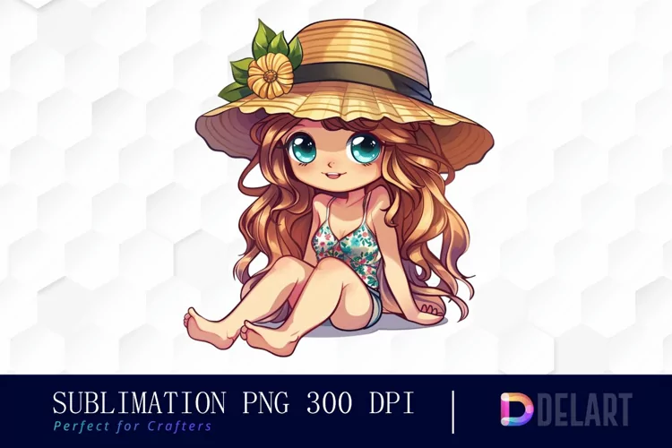 Summer Chibi Watercolor Clipart