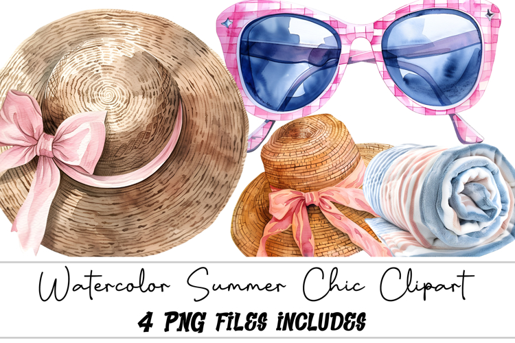 Watercolor Summer Chic Clipart