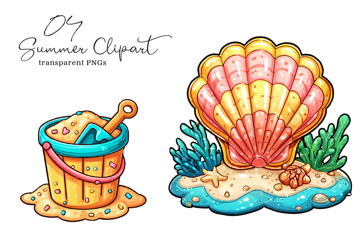 Watercolor Summer Clipart, Summer PNG