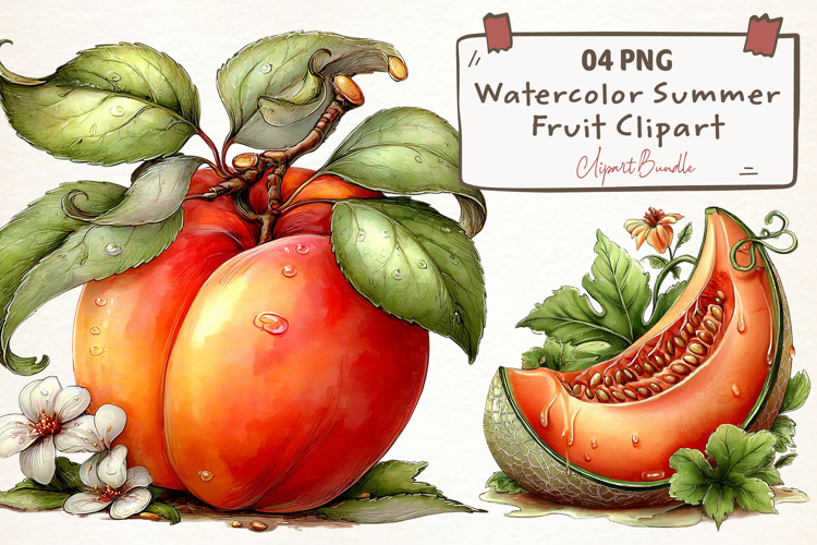Watercolor Summer Fruit Clipart Png