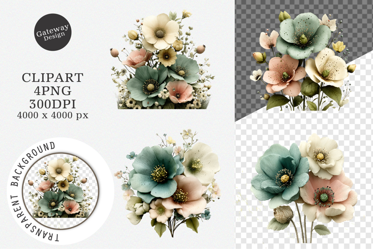Watercolor Summer Garden Clipart