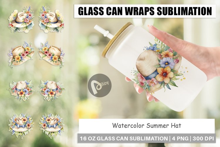 Glass Can Wraps Hat Summer