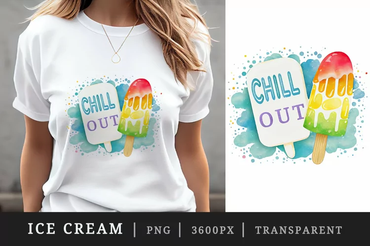 Ice Cream - Chill Out t-shirt sublimation printable design