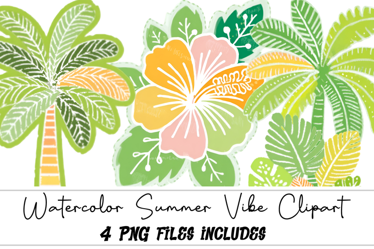 Watercolor Summer Vibe Clipart