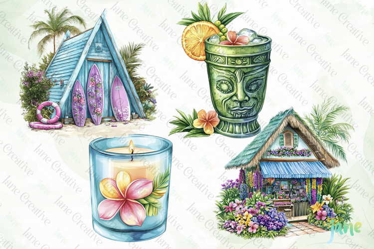 Watercolor Summer Vibe Clipart
