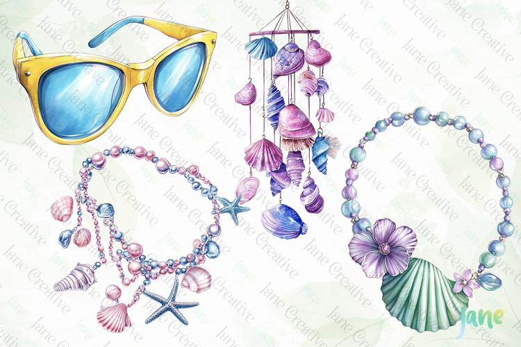 Watercolor Summer Vibe Clipart