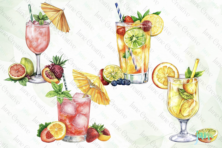 Watercolor Summer Vibe Clipart
