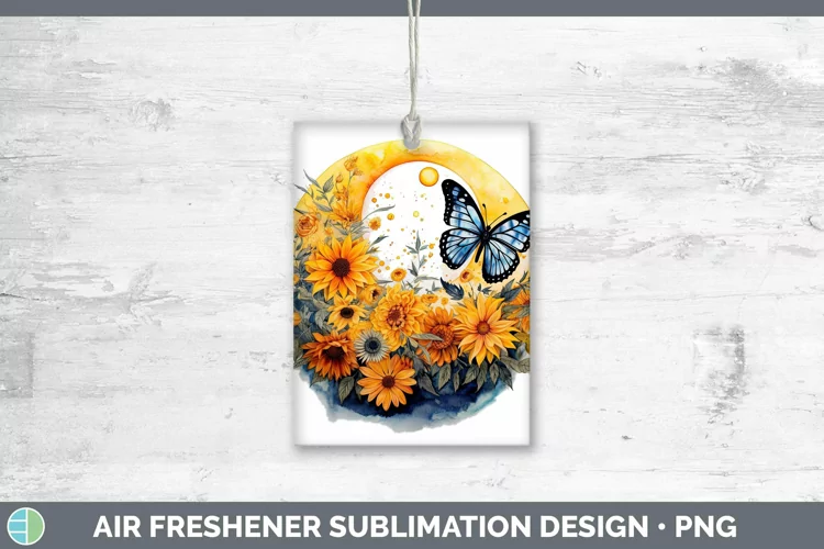 Watercolor Sun and Moon Air Freshener | Sublimation Car Fres