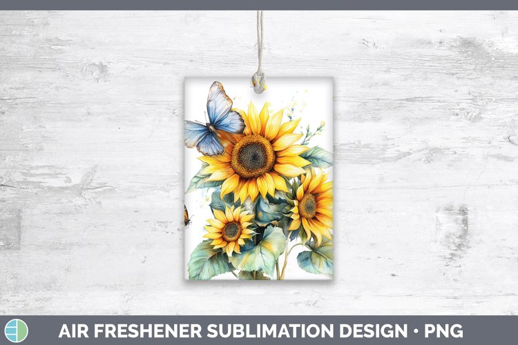 Watercolor Sunflower Air Freshener Sublimation Car Freshener