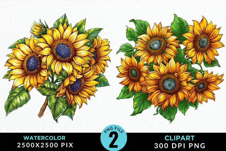 Watercolor Sunflower Exquisite Clipart