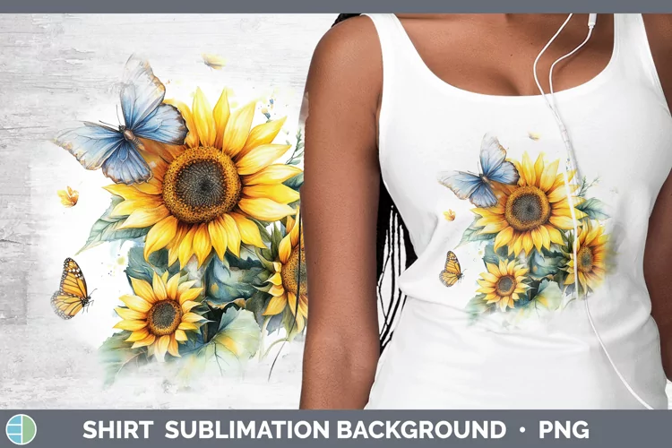 Watercolor Sunflower Shirt Sublimation Sublimation Backgroun