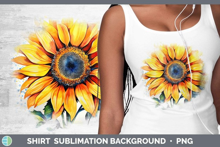 Watercolor Sunflower Shirt | Sublimation Sublimation Backgro
