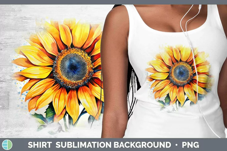 Watercolor Sunflower Shirt | Sublimation Sublimation Backgro