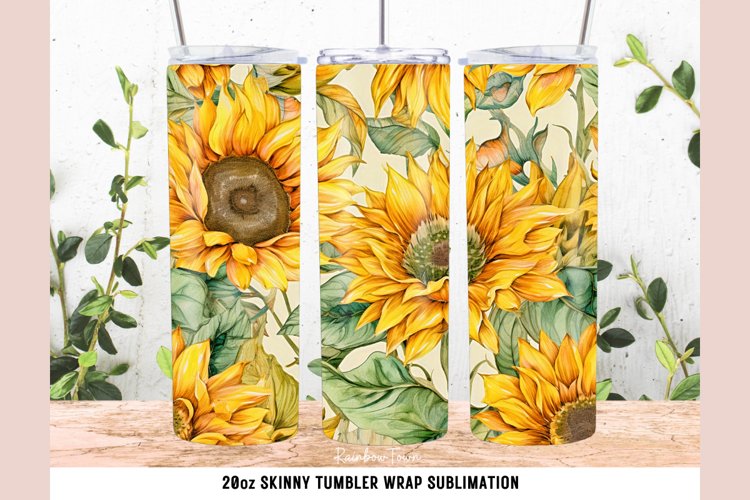 Sunflower Tumbler Sublimation Skinny Tumbler Wrap